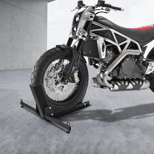 Motorcycle Front Tire Chock, Adjustable Motorcycle Wheel Chock, 1500 lbs Heavy Duty Wheel Stand for 15"-30" Wheels, Motorbike Front Chock High-Grade Steel Trailer Stand(Black) - size: 1500lbs for 15"-30" Wheels