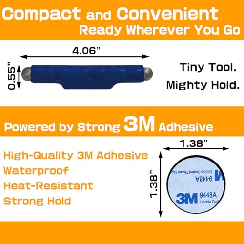 Motorcycle Stylus Pen, Magnetic Stylus for Phone, Glove-Friendly Design, Strong Magnet Hold, Helmet Mount Plate, Anti-Drop Strap, Protective Fuel Tank Film, 5 Colors - color: blue
