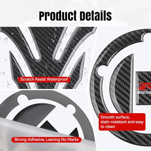 GSXR Motorcycle Tank Pad for Suzuki GSXR600 GSXR750 GSXR1000 Gas Tank Pad Protector Fuel Cap Decal Anti Slip Carbon Fiber Pattern Fuel Tank Sticker (18BK) - size: 18BK