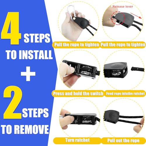 Kayak Tie Down Straps Kit – Bow & Stern Loops, Heavy Duty Ratchet Straps, Anchor Points & Secure Tying Kit for Canoes, Kayaks, Paddleboards, and Watercraft