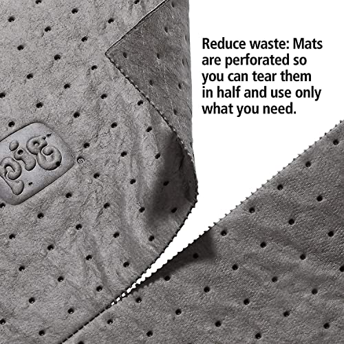 PIG Absorbent Mat Roll for Oil and Other Liquids - 1 Mediumweight Mat Roll - 10" x 25' - Absorbs up to 1.75 Gallons per Roll - PM50572 - size: 10" W x 25' L
