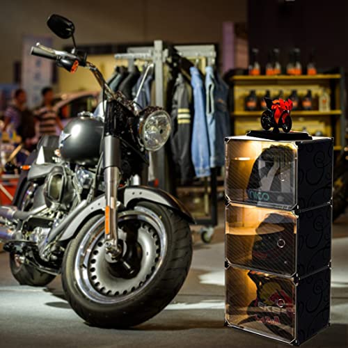 Motorcycle Helmet Storage Rack,Helmet Organize Display Cabinet for Football Helmet, Bike Helmet, Baseball Helmet - style: medium