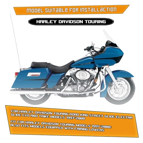 Kinglemc Crash Bar Engine Guard Highway Bar for Harley Davidson Touring Road King Street Glide Electra Glide CVO and Trike Models 97-08 (Mustache Black) - color: Black-C