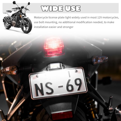 Motorcycle License Plate Light 12V,Shockproof & Sealing LED License Plate Light Bar for Illuminating Licenses Plates,Universal Motorcycle Tail Lights as Motorcycles Lights