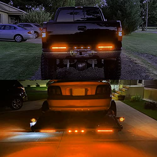 Nilight 16Inch Trailer Marker ID Bar 2PCS 11 LED Amber Turn Signals Tail Light DOT Compliant IP65 Waterproof for Truck Trailers Cargo Carriers - color: 2Pcs 16" Amber 11LED
