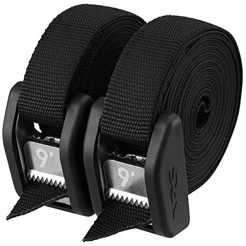 NRS 9' Buckle Bumper Strap Pair Stealth Black - color: Stealth Black, size: 9'