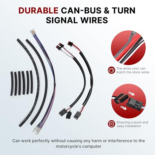 16" Ape Hanger Dyna Cables Kit Handlebar Extended CAN-Bus/Turn Signal Wires/Clutch/Throttle Cables/Brake Line for 2012-2017 Non-ABS Street Bob Super Wide Glide Switchback Models(Chrome)