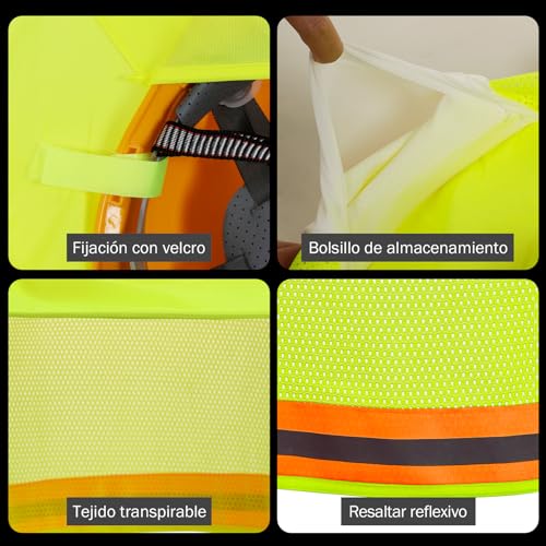 TCCFCCT Hard Hat Sun Shade, Full Brim High Visibility Sun Visor Neck Shield and Bandana Face Scarf with Construction Arm Sleeves, 3 Packs, Yellow - color: Sun Shade 1+bandana 1+sleeves 1pair Yellow