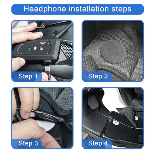 EJEAS Helmet Bluetooth Headset Headphone Accessory with Noise Cancellation for V6PRO/V4Plus Motorcycle Helmet Bluetooth Intercom