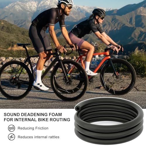 PSLER 63" Bike Foam Sleeve, 6mm for Hydraulic, Shift and Brake Tubes | Internal housing damper foam sleeve fits bike tubes to effectively silence abnormal rattling - color: Black