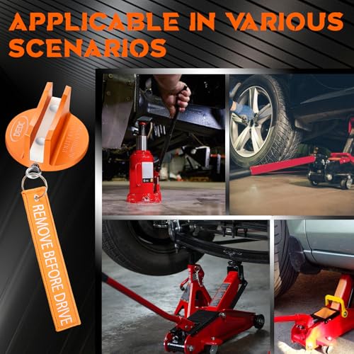 DEDC Pinch Weld Jack Pad Floor Stands, Jack Accessories Supplies Change Tire Repair Tires Oil Must Have Lifting Pucks Pads Adapter with Slotted Side for Car SUV Truck Pickup Sedan MPV Wagon - size: Orange 1 Pc with 1 Reminder Streamer