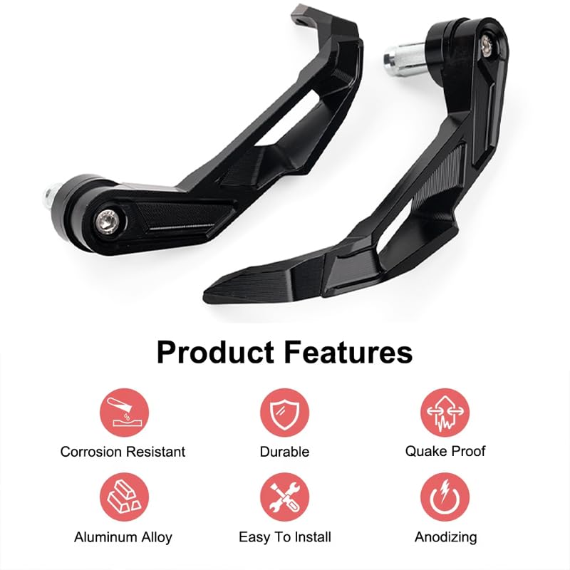 Compatible with 675SR 675 SR-R 675NK 675SS Motorcycle CNC Handlebar Grip Guard Brake Clutch Lever Protector (Black) - color: Black