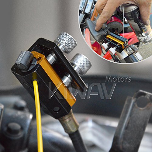 KiWAV Cable Lubricator Lubricant Luber Lube Oiler Tool Twin Clamp for Motorcycle ATV Dirt-Bike Scooter Bike Snow-Blower Toro-Zero-Turn Snow-Mobile Lawn-Mower Lawn-Tractor Four-Wheeler