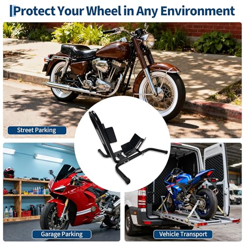 Professional Grade Universal Motorcycle Wheel Chock – Heavy-Duty 1500 Lb Stand for Trailers, Garage, Dirt Bikes, Cruisers & Sport Bikes with Quick-Adjust Security