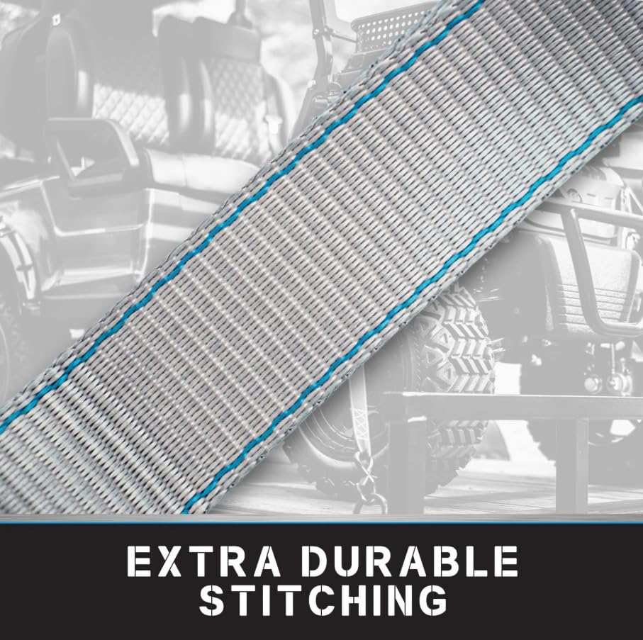 Tie Down 1.5 inch x 17 inch Grey Heavy Duty Soft Loop Straps, 4-Pack Kit - 10427 lbs. Breaking Load Limit - color: Grey