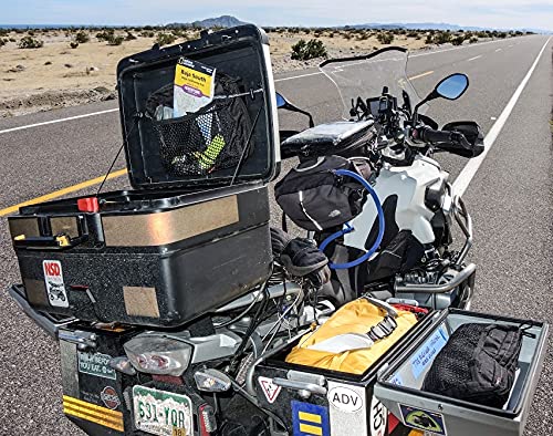 Moto Pockets Top Case Lid Bag Organizer for Motorcycle Top Boxes, Weather-Resistant, Black