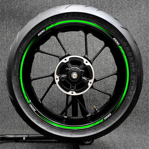 17"Rim Wheel Rim Decal Sticker Compatible with Kawasaki Z1000(Green)