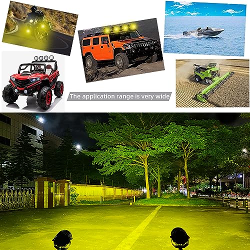 STDYSUN Round LED Offroad Driving Fog Lights Pod Lights 2Pcs 3.5Inch Flood Beam Motorcycle Fog Lights Work Auxiliary Lights Ditch Bumper Lights fit for Car Truck ATV UTV Motorcycle Golf Pick-up,black - size: Round Yellow Flood