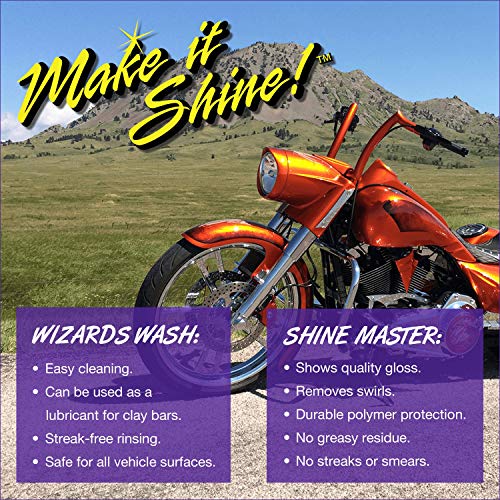 Wizards Car Detailing Kit - Premium and Comprehensive Car Cleaning Kit - 7 Piece Car Detail Kit with Mist n Shine, Tire and Vinyl Shine, Wash, Shine Master - Great Car Cleaning Gift Set - color: Detailing Kit (7 pc)