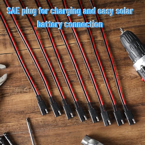 Bates- SAE to SAE Extension Cable, 3 FT, 16 AWG, SAE 2-Pin Quick Connect Disconnect with Polarity Reverse Adapter, Solar Panel Extension Cable for Battery Chargers, Maintainers & Motorcycles