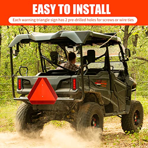 Slow Moving Vehicle Sign Triangle Sign 14"x16" Engineering Grade Reflective Up to 7 Years Outdoor for Golf Cart (Plastic NEW) - color: Plastic NEW