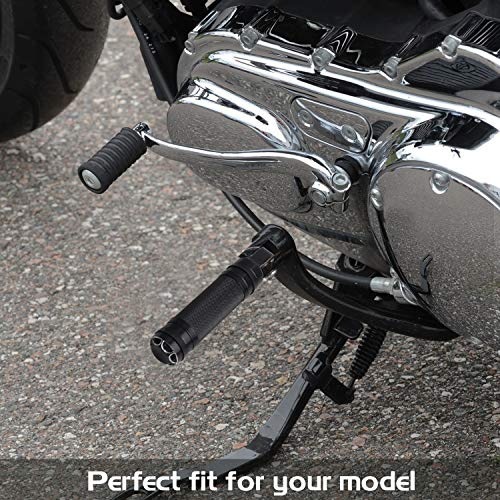NTHREEAUTO Black Mounting Footpegs, Male Billet Footrests, Motorcycle Passenger Pedals Compatible with Harley Sportster, Dyna, Road King - color: Black-2
