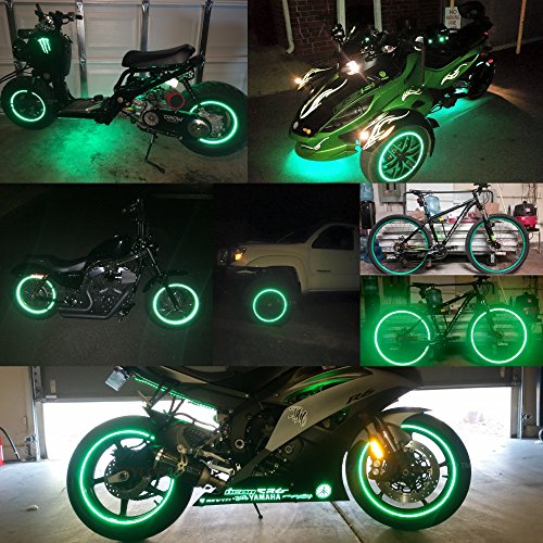 customTAYLOR33 (All Vehicles Green High Intensity Grade Reflective Copyrighted Safety Rim Tapes (Must Select Your Rim Size), 12"/14" (Combination Rim Size) - size: 12"/14" (Combination Rim Size)