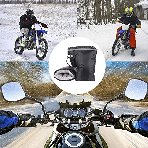 Ibluelover Motorcycle Handlebar Gloves Muff for Cold Weather Waterproof Riding Mittens Windproof E-Bike Handguards Hand Protectors Covers Winter Warm Cotton Handle Cover Gloves…