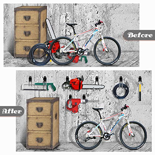 Garage Hooks Heavy Duty 14 Pack, Steel Garage Storage Hooks, Tool Hangers for Garage Wall Utility Wall Mount Garage Hooks and Hangers with Anti-slip Coating for Garden Tools, Ladders, Bulky Items - color: Gray