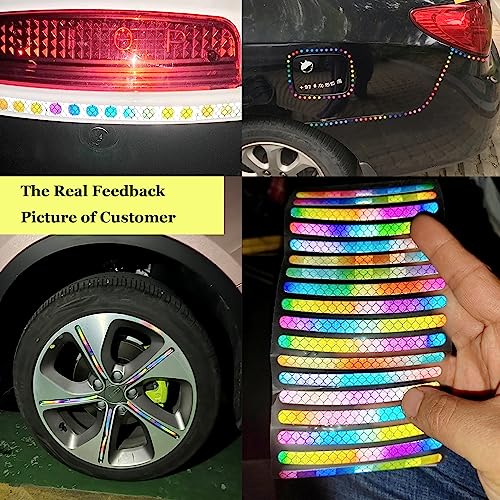 Bicycle Stickers Rainbow Car Decals-320 Pcs Reflective Rim Tape for Bikes Rims for Cars,Bike,Skateboard, Motorcycle Nighty Safety Warning Sticker (320 Pcs Rainbow Dots) - style: 320 Pcs Rainbow Dots