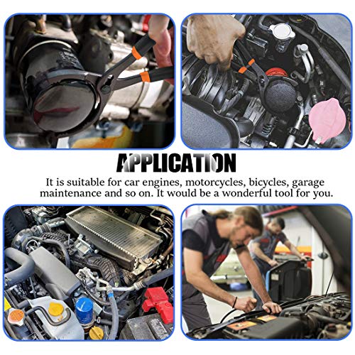 GLARKS 2Pcs 10" and 12" Long Handle Grip Oil Filter Pliers Set Adjustable Angle Hand Oil Filter Wrench for Auto Motorcycle and Trucks Use