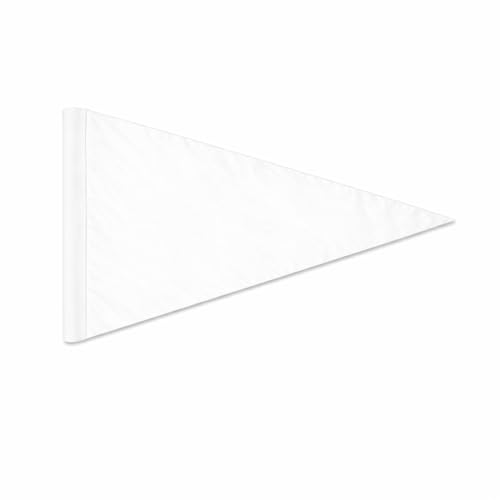 AGAS 12x18 Inch Bike Safety Flag – White Bicycle Flag with Sleeve – 5mil Plastic Pennant – Fits 6ft Fiberglass Whip Rod (0.25”) – Bike & Trailer Safety Flag – Flag Only - color: WHITE