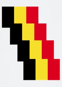 4 PCS Flag Stickers - Belgium Flag Stickers Decals for Cup Computer Laptop Car Bumper Window Helmet Musical Instrument with Smooth Surface - size: Belgium