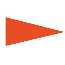 6 ft ATV Orange Pennant Safety Flag on a 5/16" White Pole with Mounting Bolt
