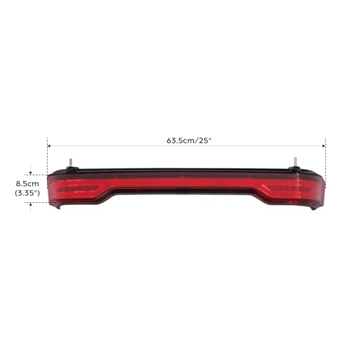TCMT King Trunk Sequential Dynamic Flowing Red LED Brake Turn Tail Light Accent Fit For Harley 2014-2025 Touring Road King Road Street Electra Glide Tri Glide Ultra Limited Pack - color: Red Lens Black Housing B, size: Single Light
