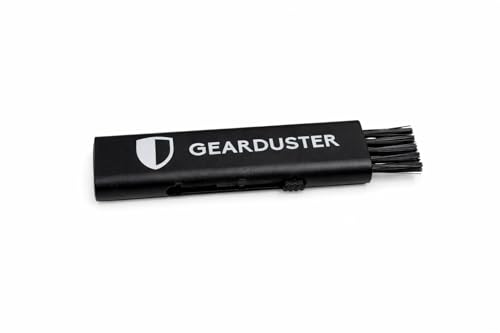 Black Double-Sided Retractable Cleaning Brush, Soft and Hard Bristles, for Small Spaces and Gear