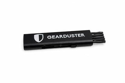 Black Double-Sided Retractable Cleaning Brush, Soft and Hard Bristles, for Small Spaces and Gear