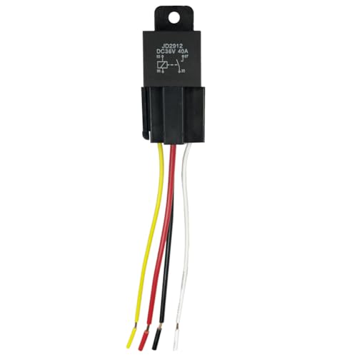 36V 40A 4Pin Relay SPST Harness Sockets with Color-Labeled Wires for Automotive Truck Van Motorcycle Boat Car Relay Harness,Replaces Type: JD-2912 Waterproof Relay Socket(1pcs) - size: 4PIN