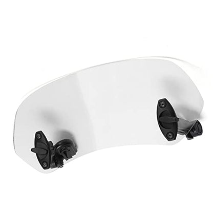 Aramox Motorcycle Windshield, Adjustable Clip On Wind Deflector, 11 Inch Windscreen Accessories