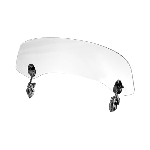 Motoforti 37cm Clear Lens Motorcycle Windshield, Adjustable Clip Wind Deflector Windshield Extension Universal Fit for Most Motorcycles & Scooters