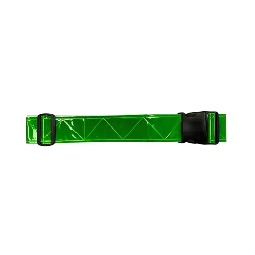 Reflective Running Belt, High Visibility Safety, Adjustable Belt for Running, Walking & Cycling - color: Neon Green
