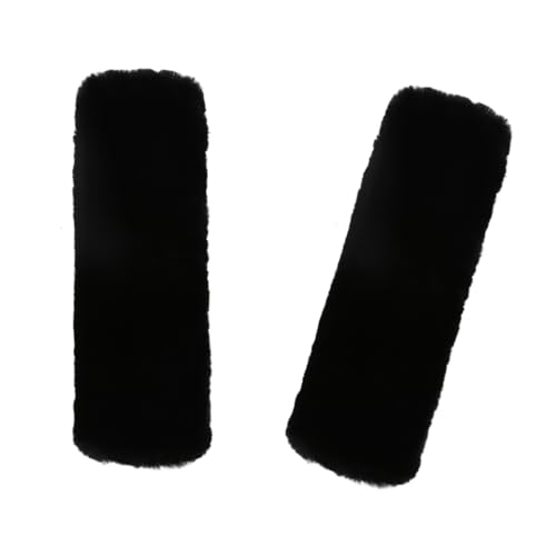 Soft & Cozy Australian Sheepskin Car Seat Belt Covers,2 Pack Fluffy Seatbelt Pads, Genunie Sheepskin Fur Shoulder Straps Cushions for Adults Kids Women and Men (Black) - color: Black