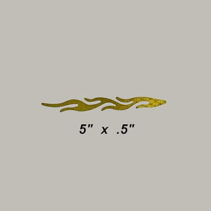 customTAYLOR33 High-Intensity Grade Premium Reflective Tribal Flame Helmet Decals, Motorcycle Safety Sticker Decals (Yellow/Gold) - color: Yellow/Gold