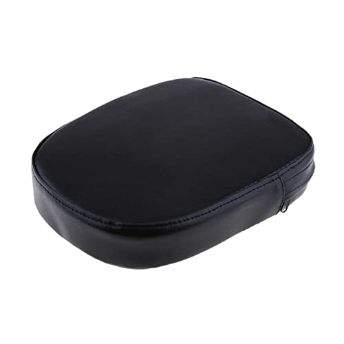 Universal Motorcycle Black Rectangular Synthetic Leather Rear Sissy Bar Backrest Cushion Pad for Harley