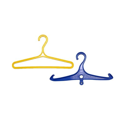 Scuba Choice Wetsuit & Drysuit Hanger – Heavy-Duty Hanger for BCD, Wetsuits & Scuba Gear Storage, Drying & Organization - color: Yellow(wide Shoulder)+blue(anti-slip)