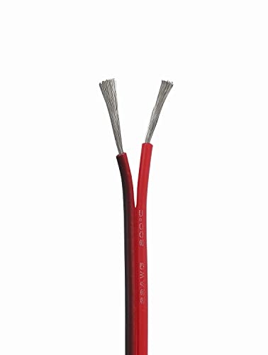 TUOFENG 18 AWG Silicone Wire 2 Conductor Parallel Wire (Black 66ft Red 66ft) Flexible Stranded Wire Electronic Hook up Wires - size: 18 AWG 2 Parallel Wire 66ft