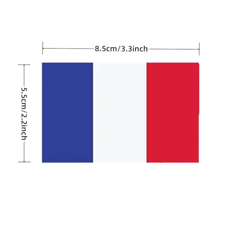 4 PCS Flag Stickers - France Flag Stickers Decals for Cup Computer Laptop Car Bumper Window Helmet Musical Instrument with Smooth Surface - size: France