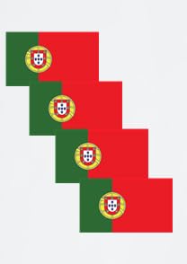 4 PCS Flag Stickers - Portugal Flag Stickers Decals for Cup Computer Laptop Car Bumper Window Helmet Musical Instrument with Smooth Surface - size: Portugal