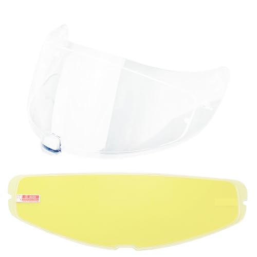 HJ20M Helmet Visor With Anti Fog Film, Motorcycle Helmet Face Shield Windshield Lens For HJC C70 FG-17 FG-ST IS-17 (Clear+Film) - color: Clear+film