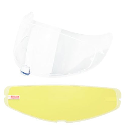 HJ20M Helmet Visor With Anti Fog Film, Motorcycle Helmet Face Shield Windshield Lens For HJC C70 FG-17 FG-ST IS-17 (Clear+Film) - color: Clear+film